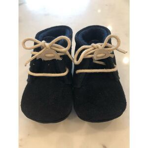 Cuquito Navy Suede Lace Up Baby Shoes, 19